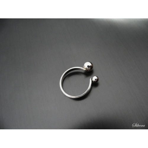 Stříbrný prsten s kuličkami otevřený DUETKO III, stříbro ryzost 925/1000