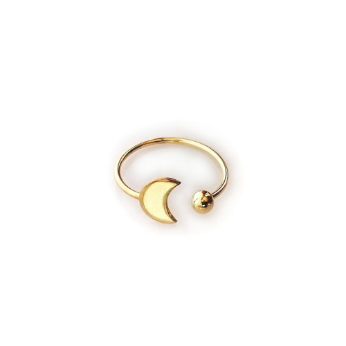 Stříbrný pozlacený prsten Moon Ball, stříbro ryzost 925/1000