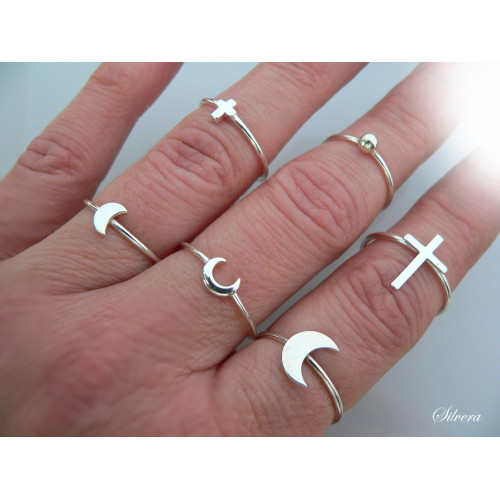 Stříbrný prstýnek Tiny Moon, stříbro ryzost 925/1000