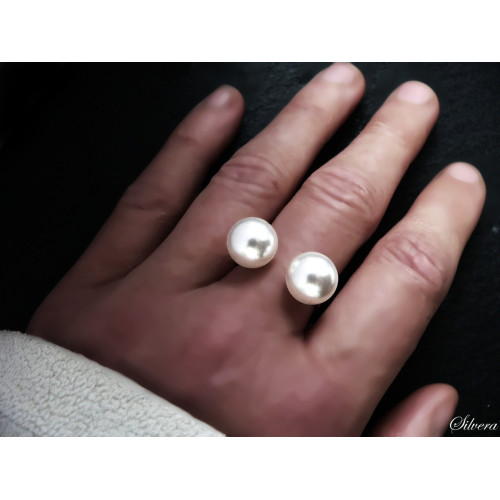 Stříbrný prten Duetko pearls, stříbro ryzost 925/000