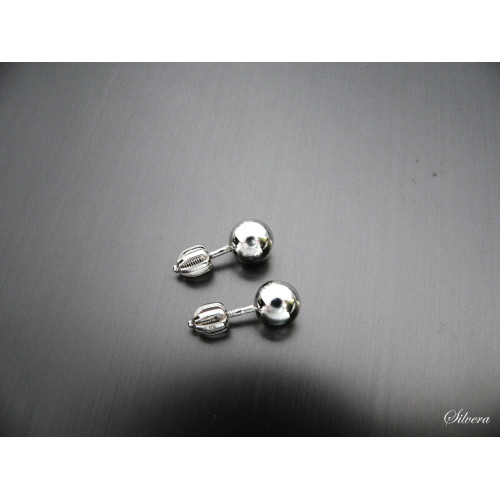 Stříbrné naušnice Kuličky průměr 7 mm na šroubek, stříbro ryzost 925/1000