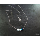 Stříbrný náhrdelník Práskaný Křišťál, Klacit, Tygří oko blue sky, stříbro ryzost 925/1000
