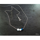 Stříbrný náhrdelník Práskaný Křišťál, Klacit, Tygří oko blue sky, stříbro ryzost 925/1000