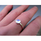 Stříbrný rhodiovaný prsten s měsíčním kamenem  Přírodní Měsíční kámen, stříbro ryzost 925/1000
