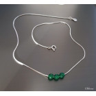 Stříbrný náhrdelník zelený Hematit fasetovaný, stříbro rzost 925/1000