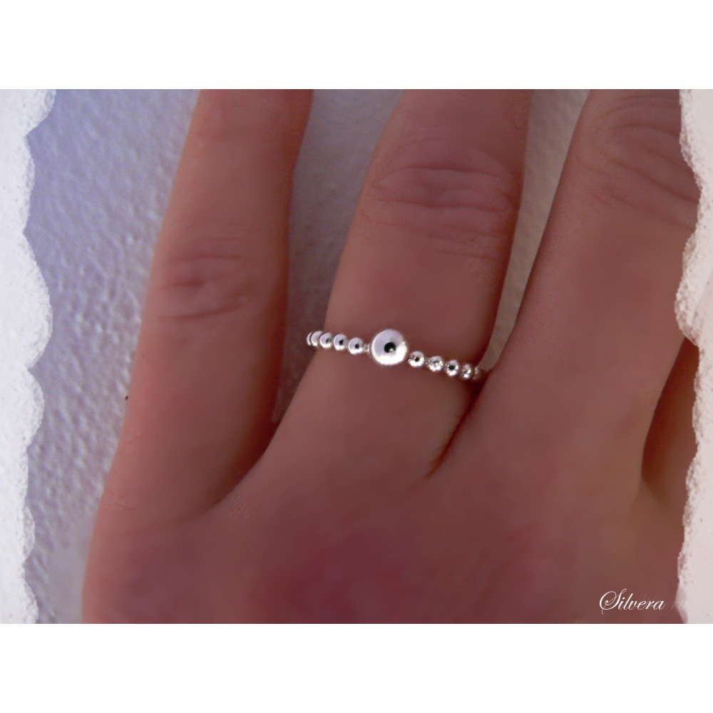 Stříbrný prsten Marbles ball, stříbro ryzost 925/1000