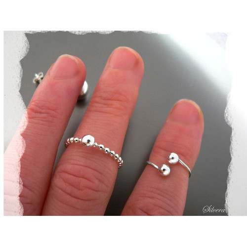 Stříbrný prsten marbles, karma, stříbro ryzost 925/1000