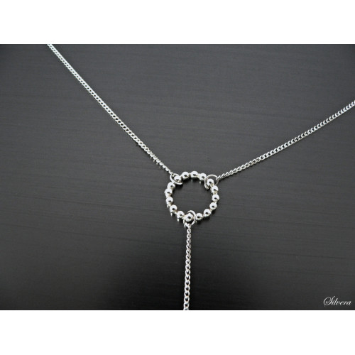 Stříbrný náhrdelník Triple Marbles karma, stříbro ryzost 925/1000