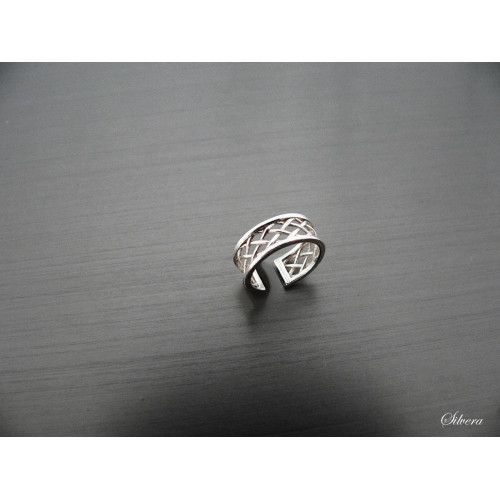 Stříbrný kroužek na ucho Earcuff síťovaný, stříbro ryzost 925/1000