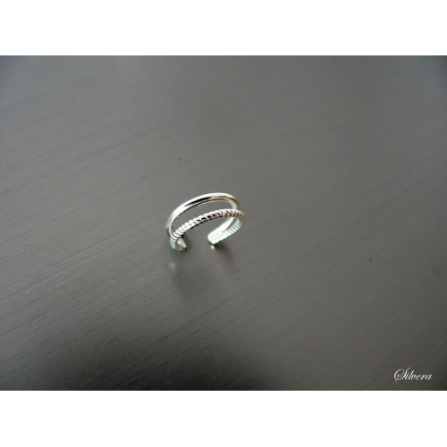 Stříbrný kroužek na ucho Earcuff dvojitý, stříbro ryzost 925/1000
