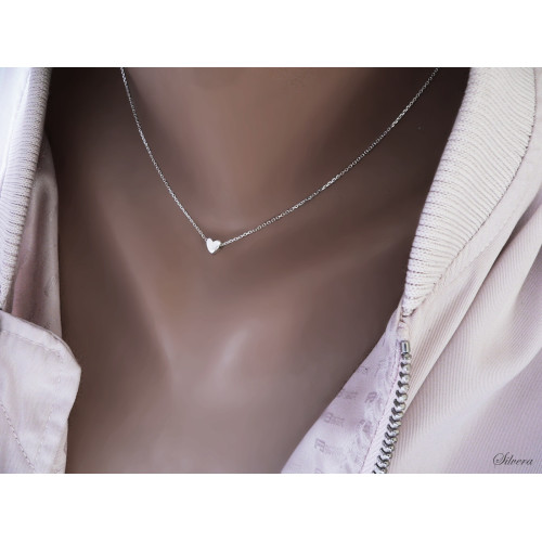 Stříbrný náhrdelník s mini srdíčkem, stříbro ryzost 925/1000