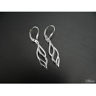 Stříbrné rhodiované naušnice visací se zirkonky, stříbro ryzost 925/10