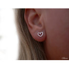 Stříbrné naušnice srdíčka obrys, stříbro ryzost 925/1000