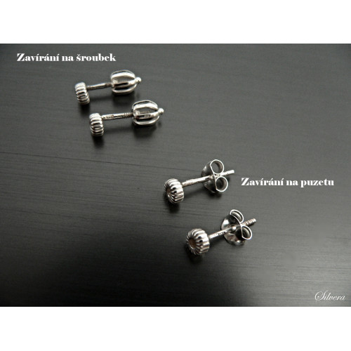 Stříbrné naušnice minikolečka, mini Roues jagged, stříbro ryzost 925/1