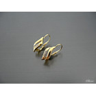 Stříbrné pozlacené naušnice dva lístečky na klapku, sříbro ryzost 925/