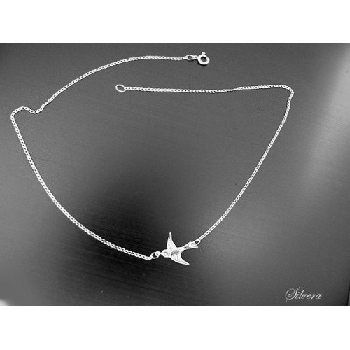 Stříbrný náhrdelník "Leť prosím" s vlaštovkou stříbro 925/1000