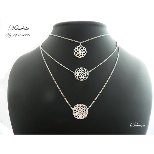 Stříbrný náhrdelník MANDALA Fleu, stříbro ryzost 925/1000