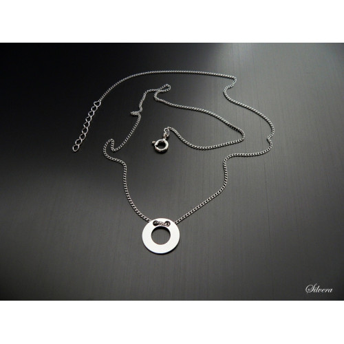 Stříbrný náhrdelník Karma širší provlečená, stříbro ryzost 925/1000