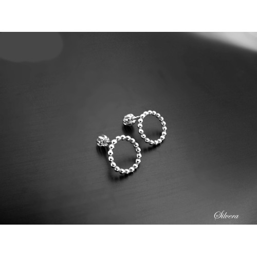 Stříbrné naušnice Marbles, kroužky přímo na ucho, stříbro ryzost 925/1000